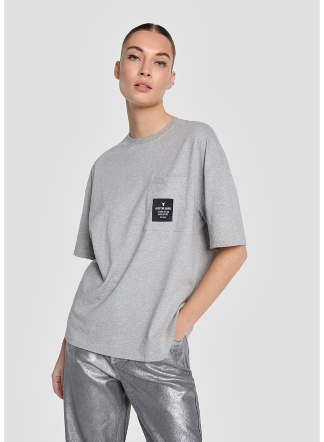 T-shirt Label Soft Grey Melange