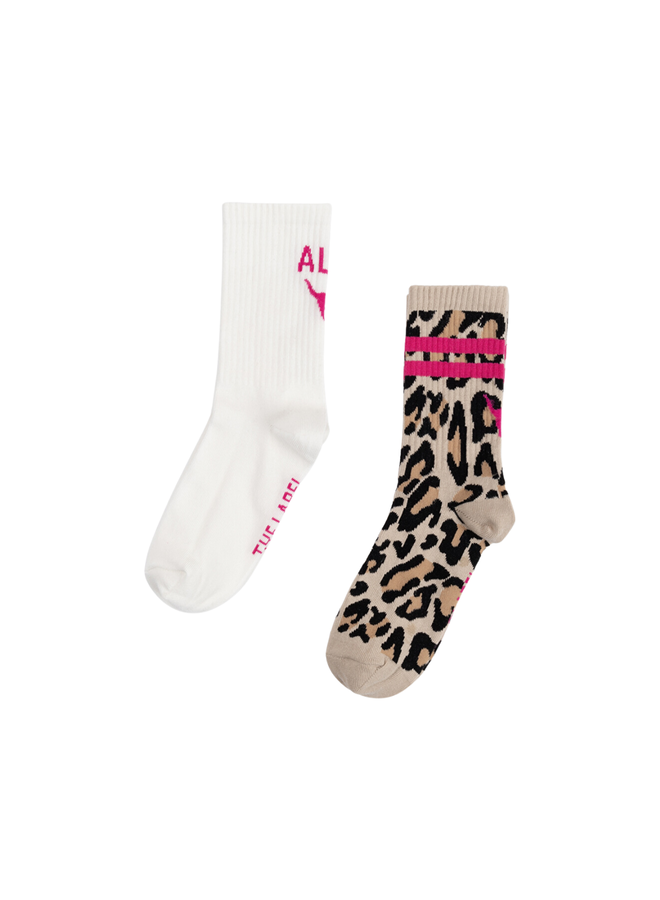 Sokken ALIX Leopard/Soft White