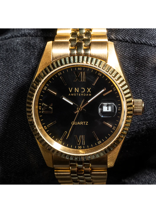 VNDX horloge Dare Devil XL MD43008-01 Goudkleurig/Zwart