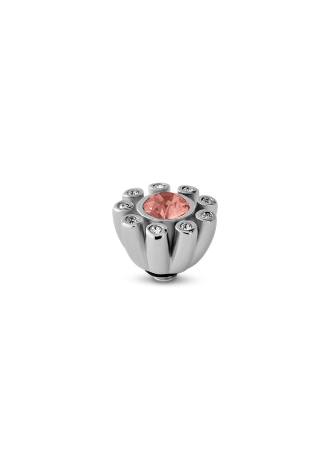 Melano Twisted meddy Petal CZ Rose Peach Zilverkleurig