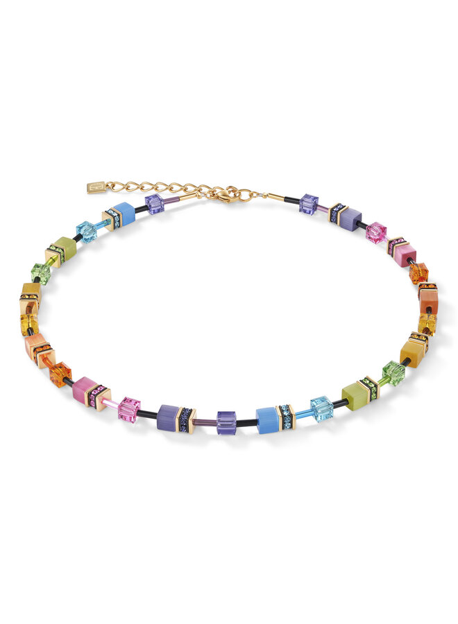 COEUR de LION ketting 2838/1573 Regenboog/Goud Verguld