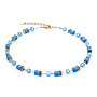 COEUR de LION ketting 4020/0600 Turquoise/Goud Verguld