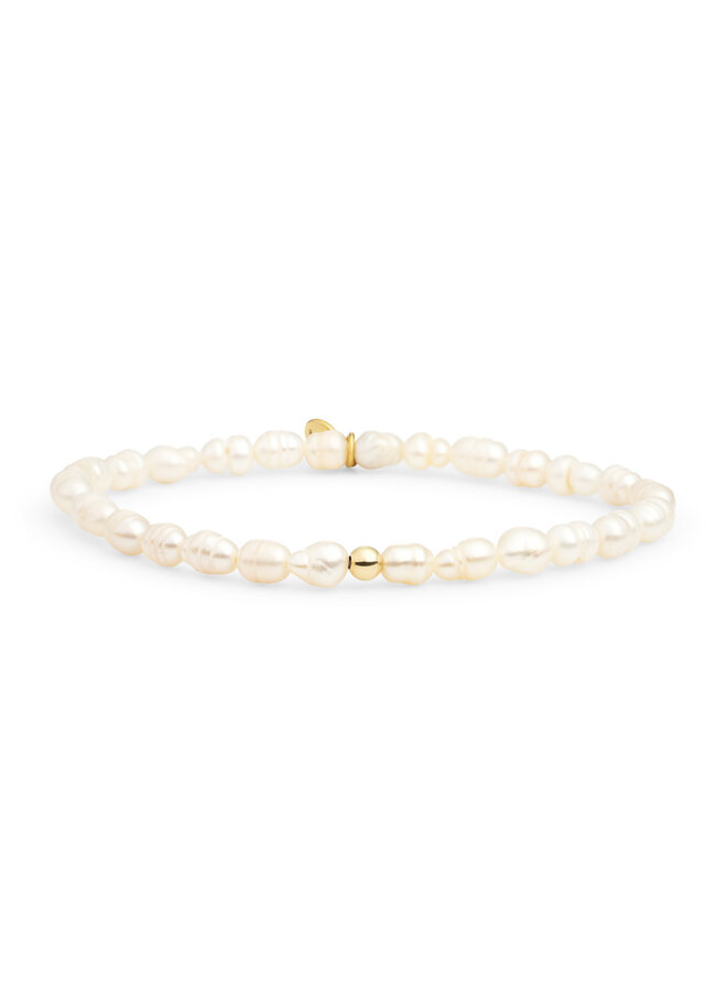 Sparkling Jewels armband Saturn Small Pearl Goudkleurig