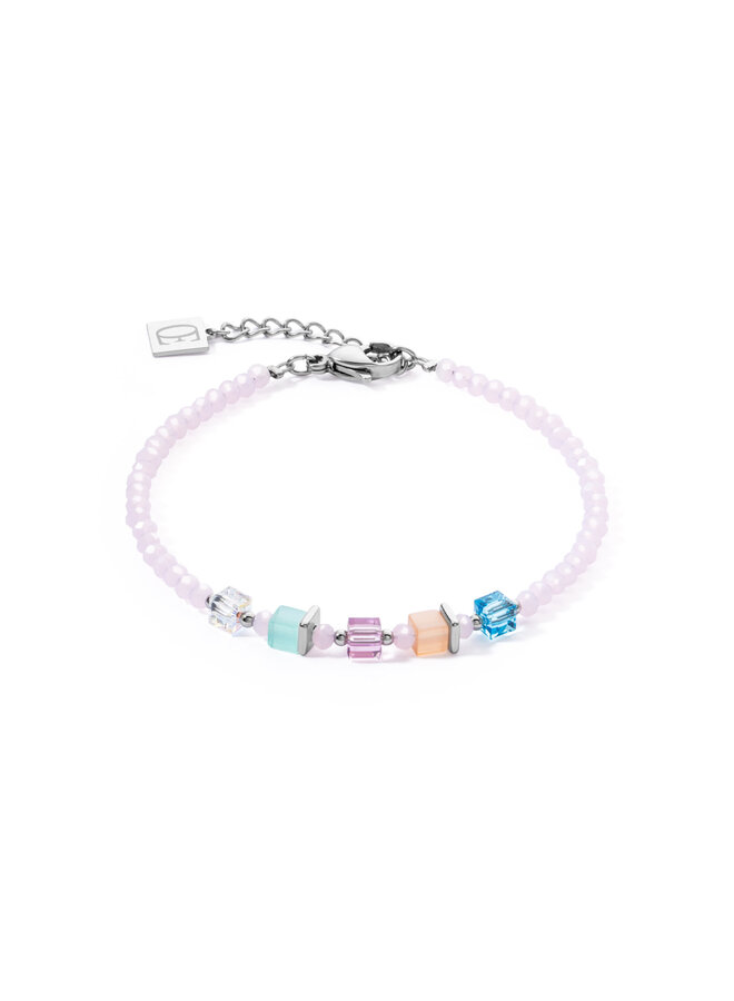 COEUR de LION armband 4357/1519 Multicolour Roze/Zilverkleurig