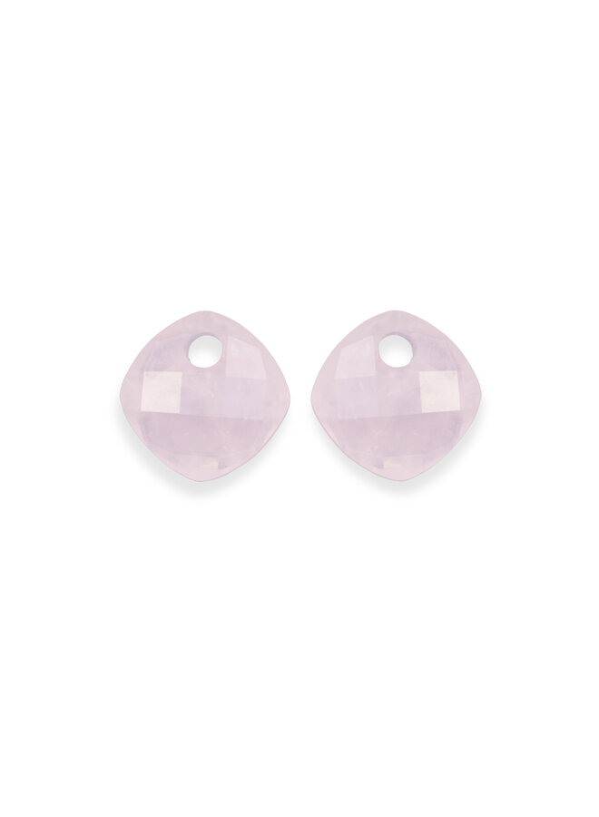 Sparkling Jewels oorbel Edelstenen Cushion Cut Rose Quartz