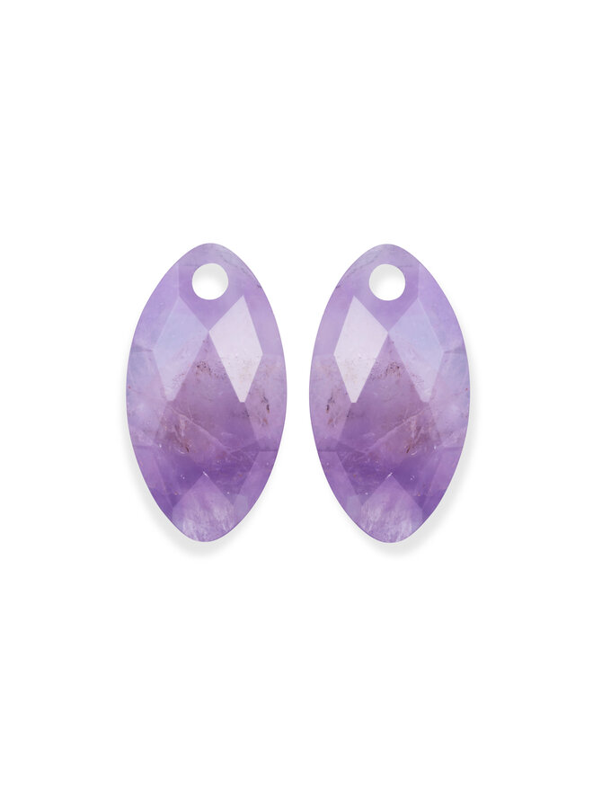 Sparkling Jewels oorbel Edelstenen Leaf Amethyst