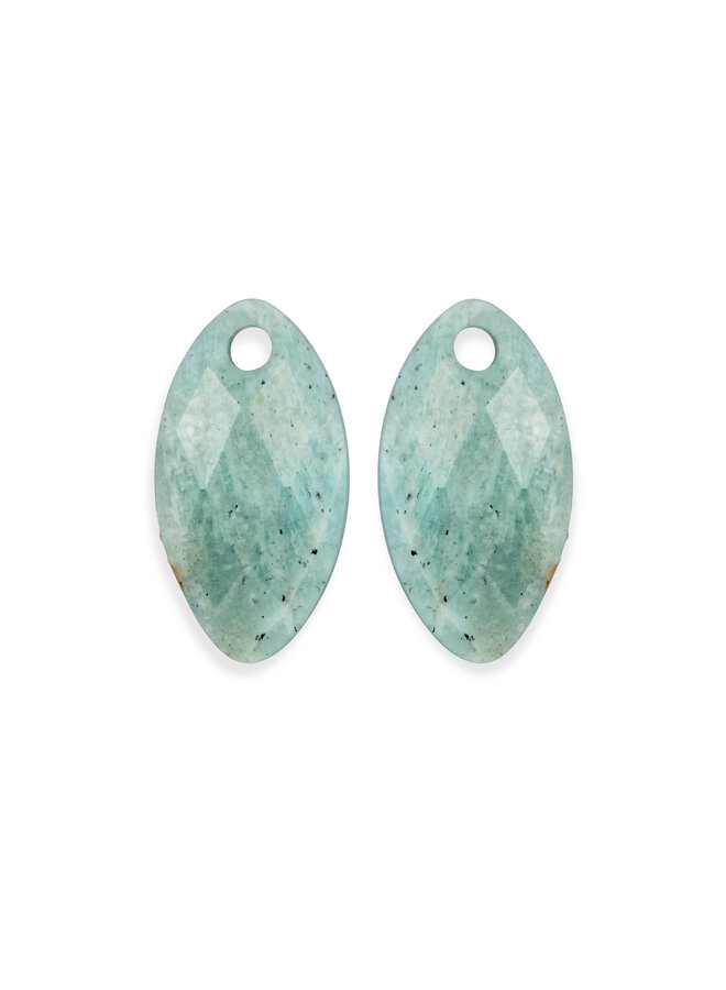 Sparkling Jewels oorbel Edelstenen Leaf Rich Green Amazonite