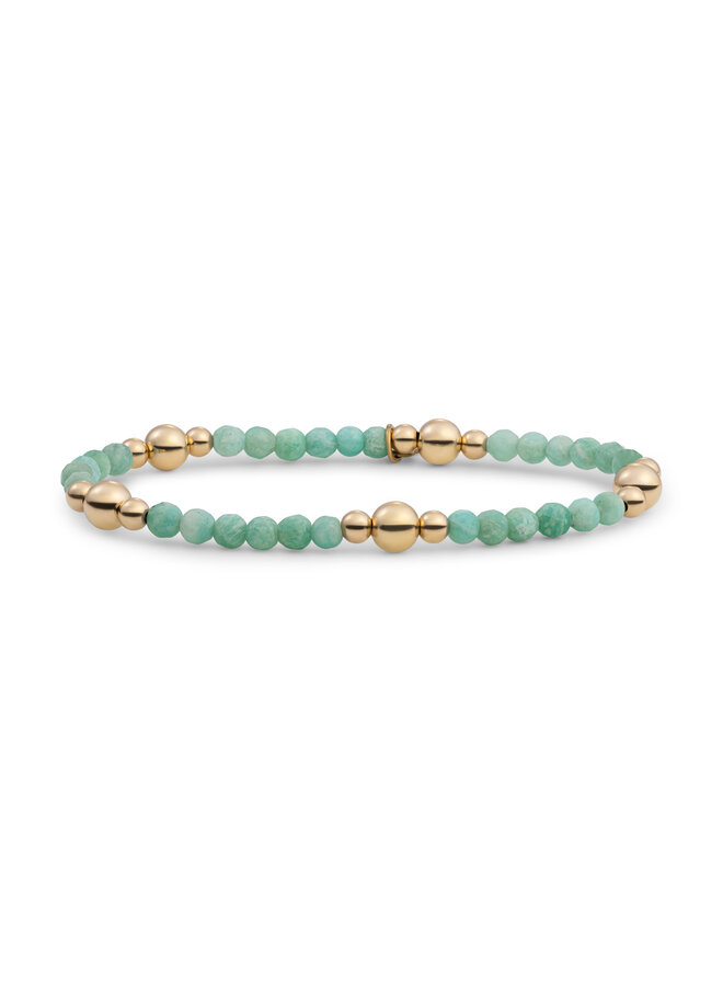 Sparkling Jewels armband Bold Mix Rich Green Amazonite Goudkleurig