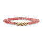 Sparkling Jewels armband Fuse Beads Cherry Quartz Goudkleurig