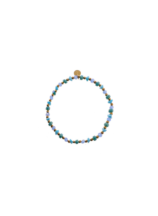 Day & Eve armband B4454-3 Blauw/Goudkleurig