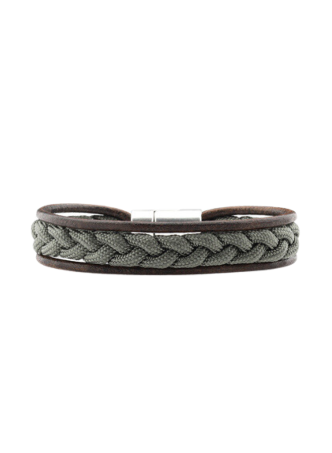 QOSS armband Levi Taupe/Zilverkleurig