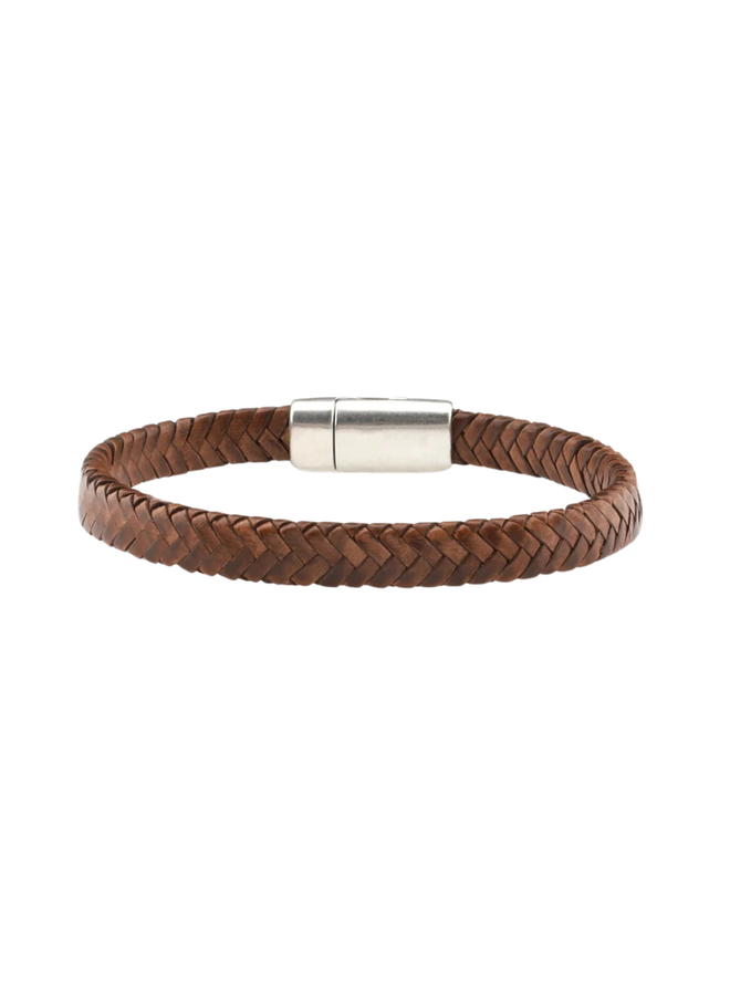 QOSS armband Ross Naturel/Zilverkleurig