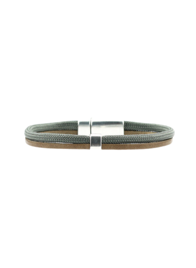 QOSS armband Vic Taupe/Zilverkleurig