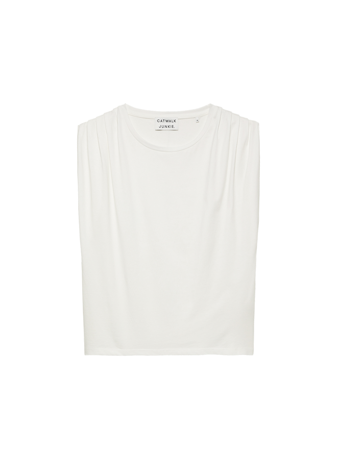 Top Pleated Shoulder Off White