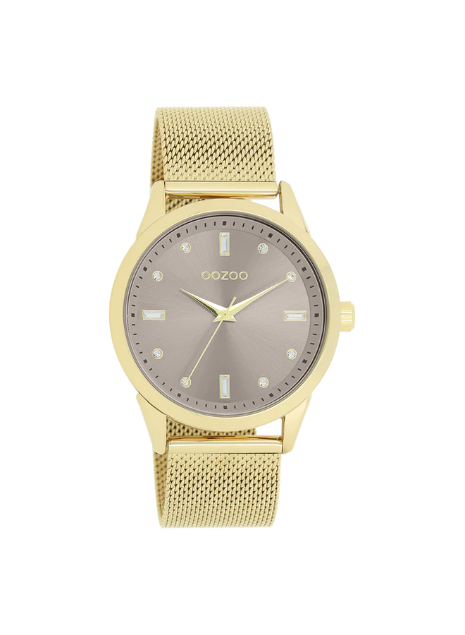 OOZOO Timepieces horloge C11357 Goudkleurig/Taupe