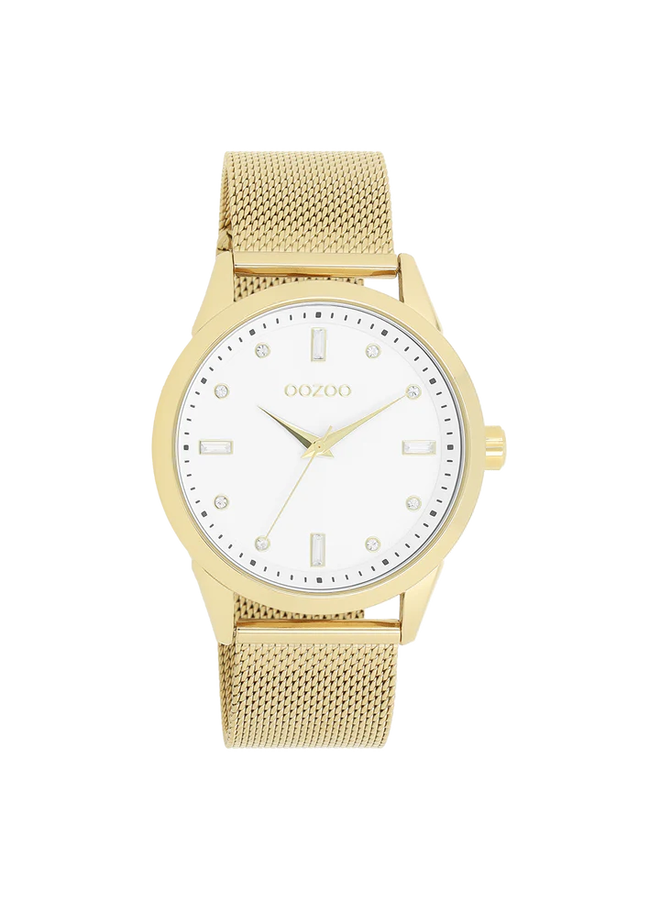 OOZOO Timepieces horloge C11282 Goudkleurig/Wit
