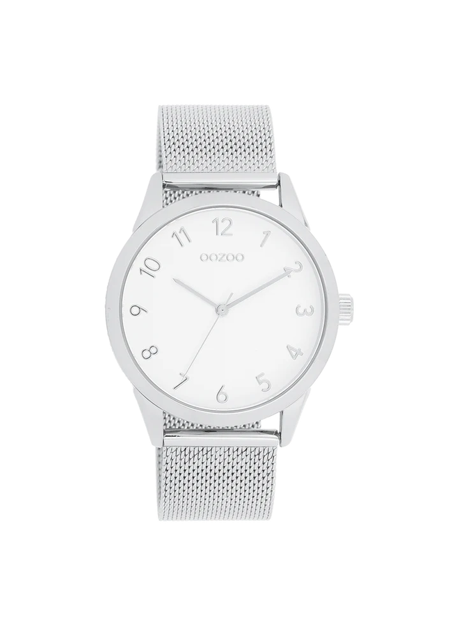 OOZOO Timepieces horloge C11320 Zilverkleurig/Wit