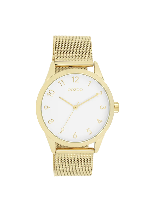 OOZOO Timepieces horloge C11322 Goudkleurig/Wit