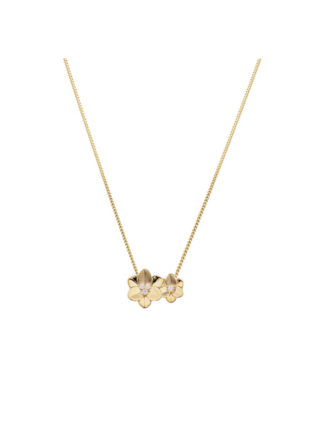 Vedder & Vedder ketting Two Blossoms Goud Verguld