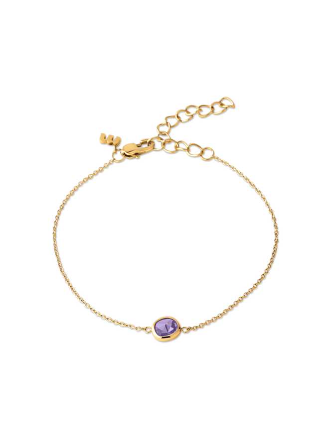 Melano Friends armband Scarlett CZ Lavender Goudkleurig
