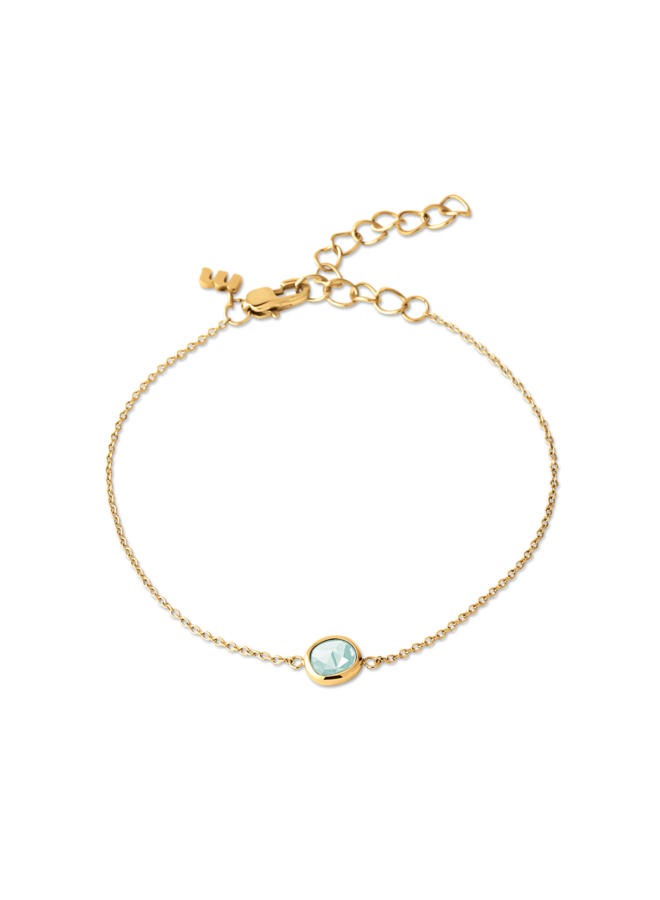 Melano Friends armband Scarlett CZ Turquoise Goudkleurig