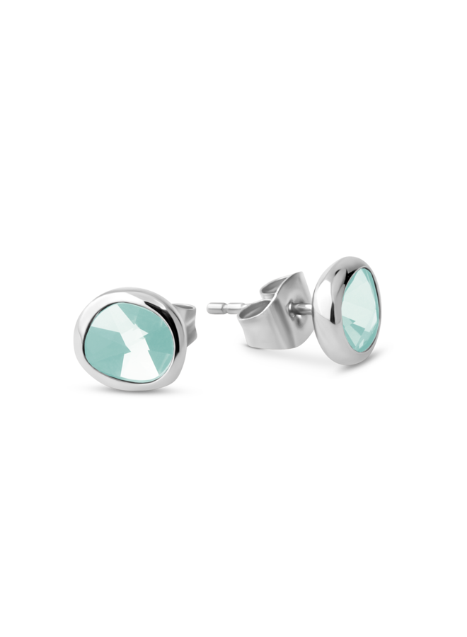 Melano Friends oorbellen Abigail Turquoise Zilverkleurig