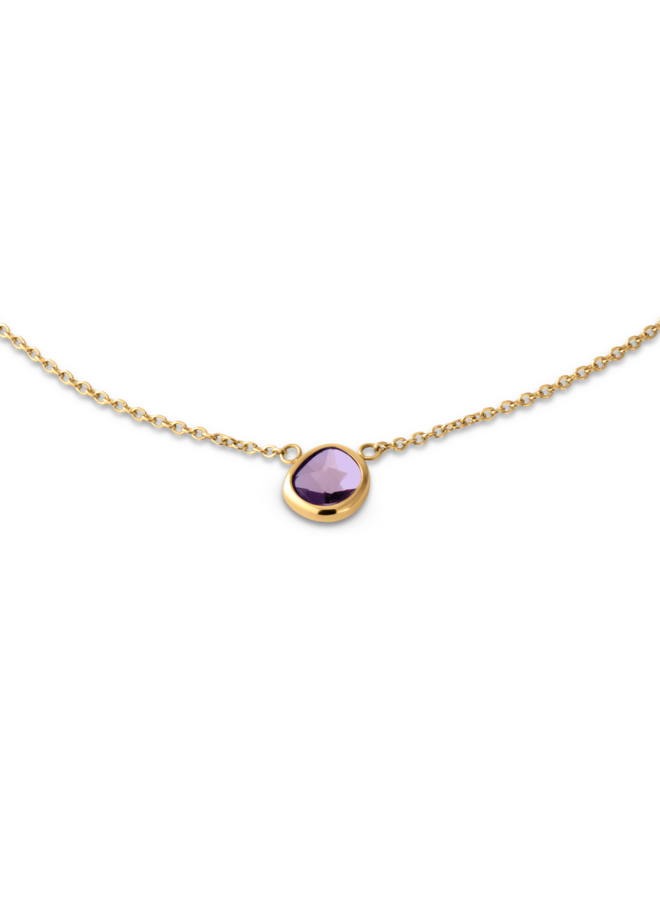 Melano Friends ketting Layla CZ Lavender Goudkleurig