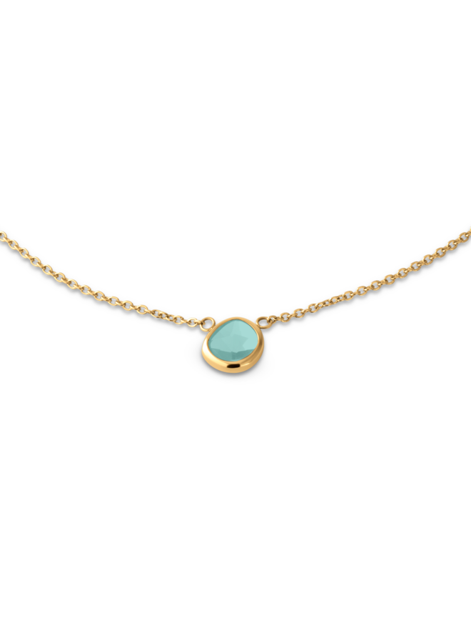 Melano Friends ketting Layla CZ Turquoise Goudkleurig