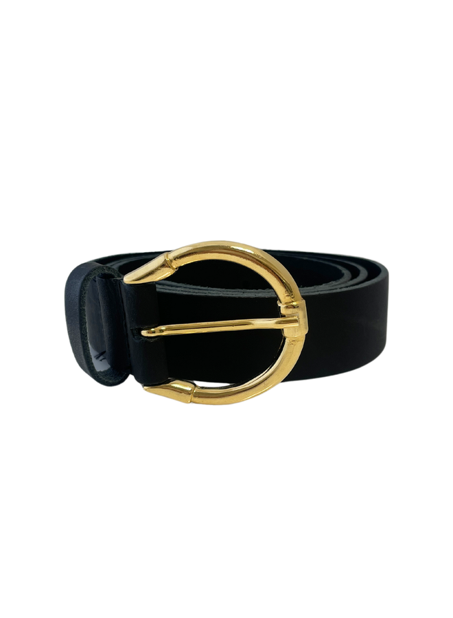 Elvy riem Plain 30494 Zwart/Goudkleurig