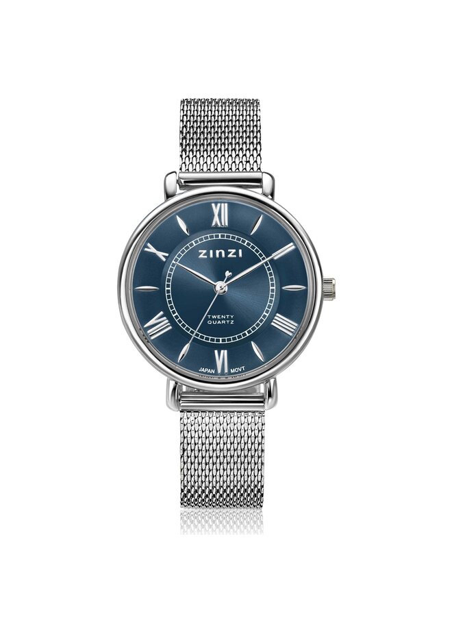 Zinzi horloge Twenty ZIW2053 Zilverkleurig/Blauw