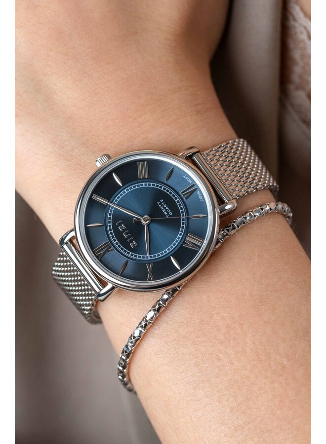 Zinzi horloge Twenty ZIW2053 Zilverkleurig/Blauw