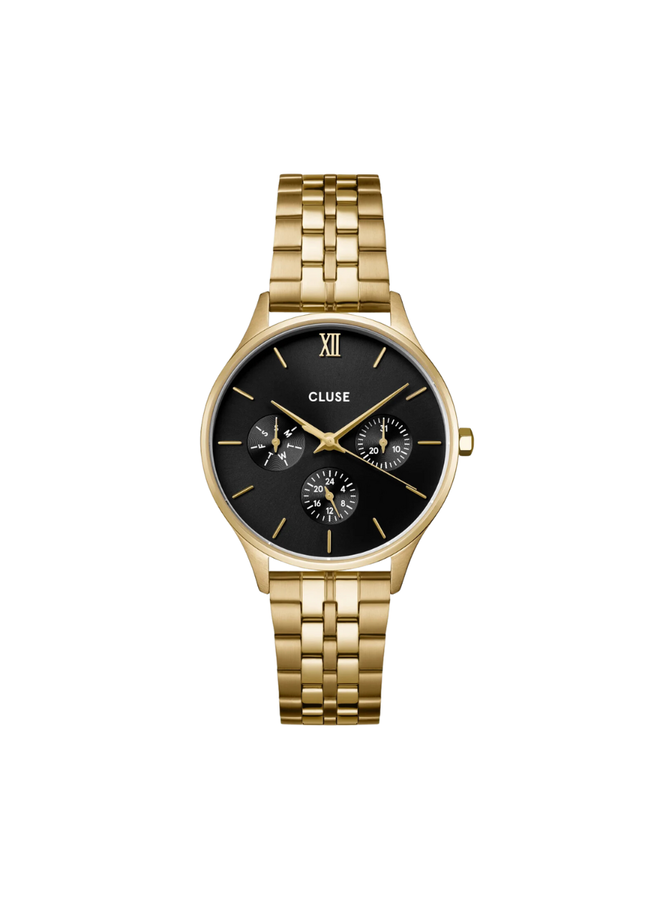 CLUSE horloge Minuit Multi Goudkleurig/Zwart
