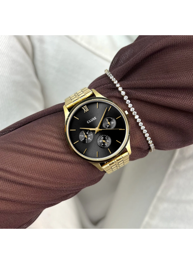 CLUSE horloge Minuit Multi Goudkleurig/Zwart