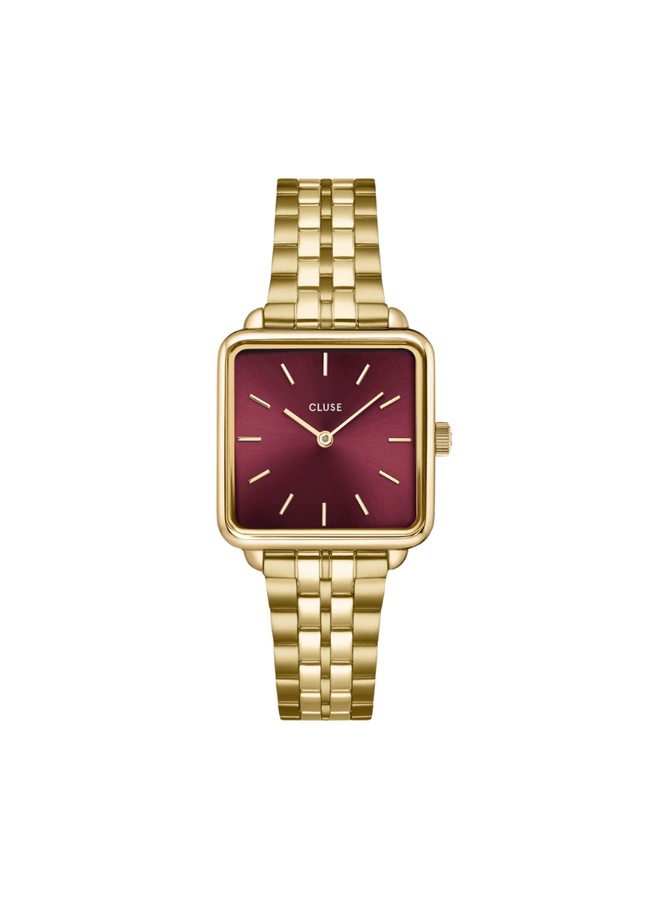 CLUSE horloge La Tétragrone Goudkleurig/Rood