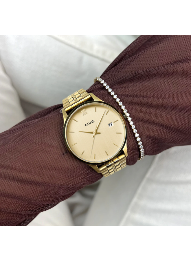 CLUSE horloge Minuit Date Goudkleurig