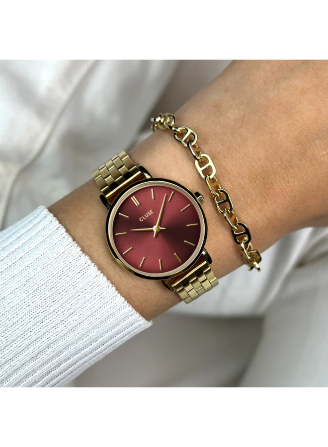 CLUSE horloge Boho Chic Petite Goudkleurig/Rood