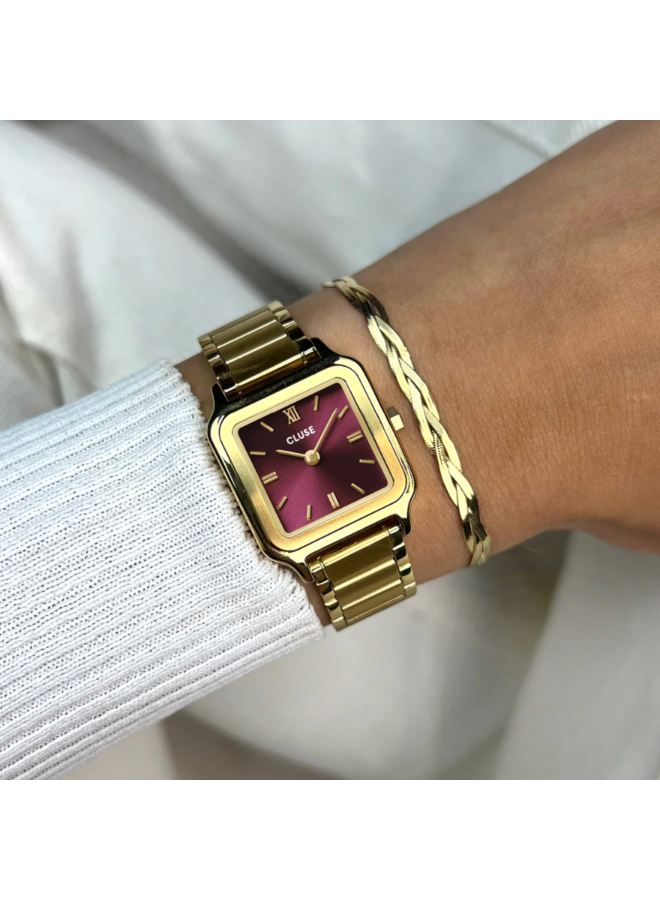 CLUSE horloge Gracieuse Petite Goudkleurig/Rood