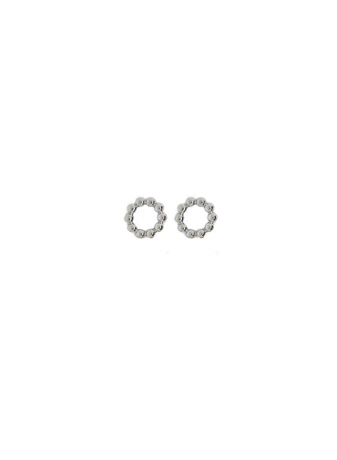 Bauer Basics oorbelhangers Rond XS Balletjes Zilverkleurig