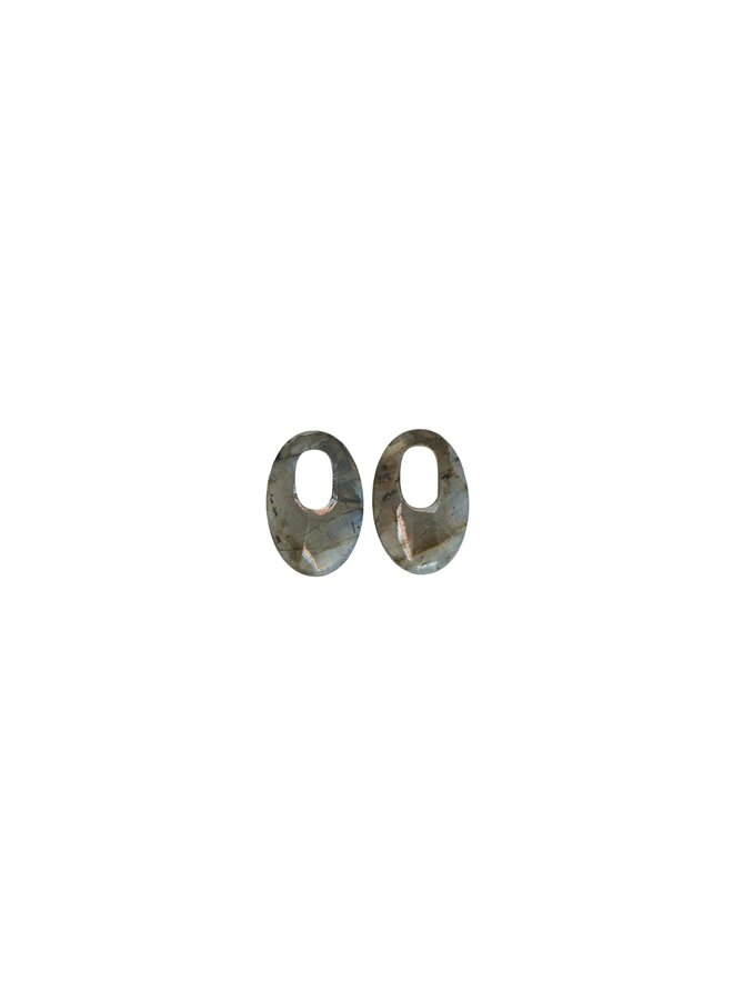 Bauer Basics oorbelhangers Ovaal S Labradoriet