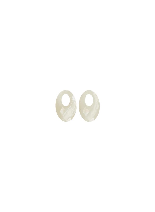 Bauer Basics oorbelhangers Ovaal S Facet Wit