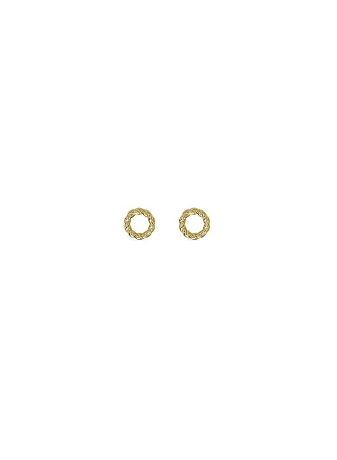 Bauer Basics oorbelhangers Rond Gedraaid XS Goudkleurig