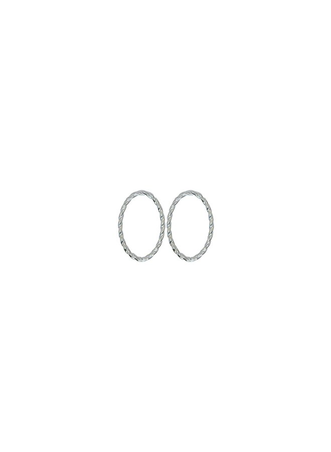 Bauer Basics oorbelhangers Open Ovaal S Gedraaid Zilverkleurig