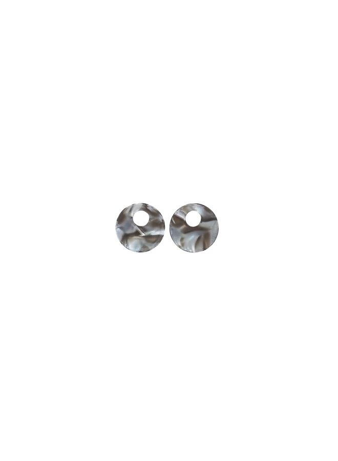 Bauer Basics oorbelhangers Rond S Grijsblauw
