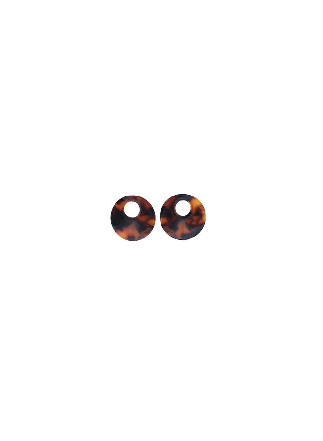 Bauer Basics oorbelhangers Rond S Donker Schildpad