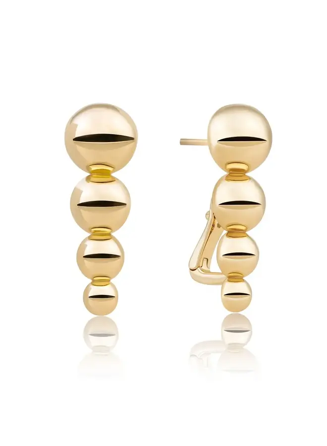 Sparkling Jewels oorstekers Bubble Push Back Goudkleurig