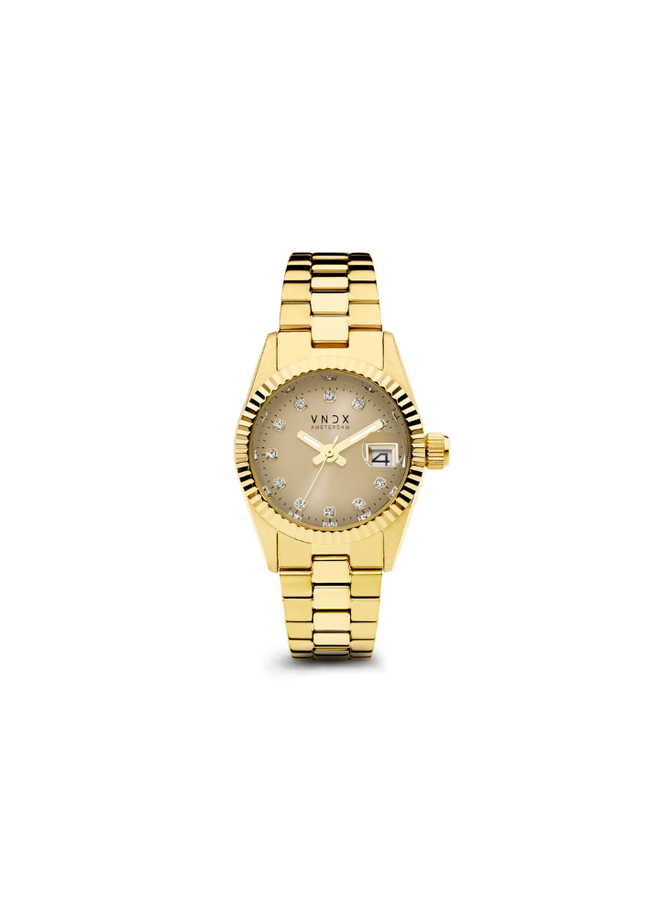 VNDX horloge Dare Devil XS MD43002-04 Goudkleurig/Beige