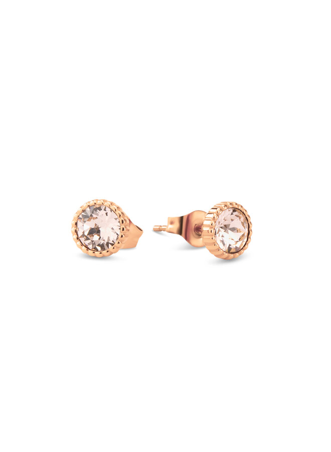 Melano Friends oorbellen Hannah CZ Silk F. Rosékleurig