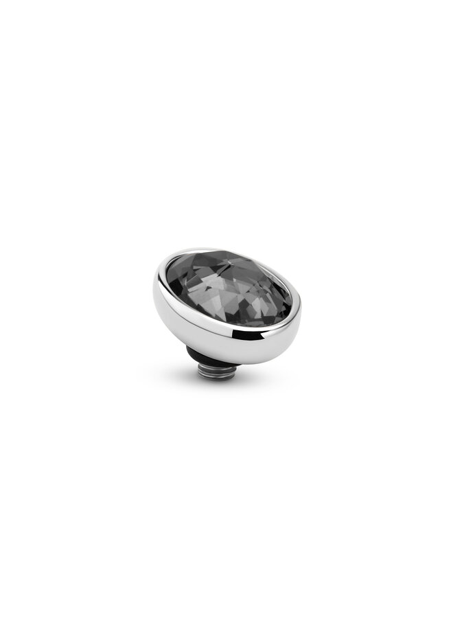 Melano Twisted meddy Misty CZ Transparant Black Zilverkleurig