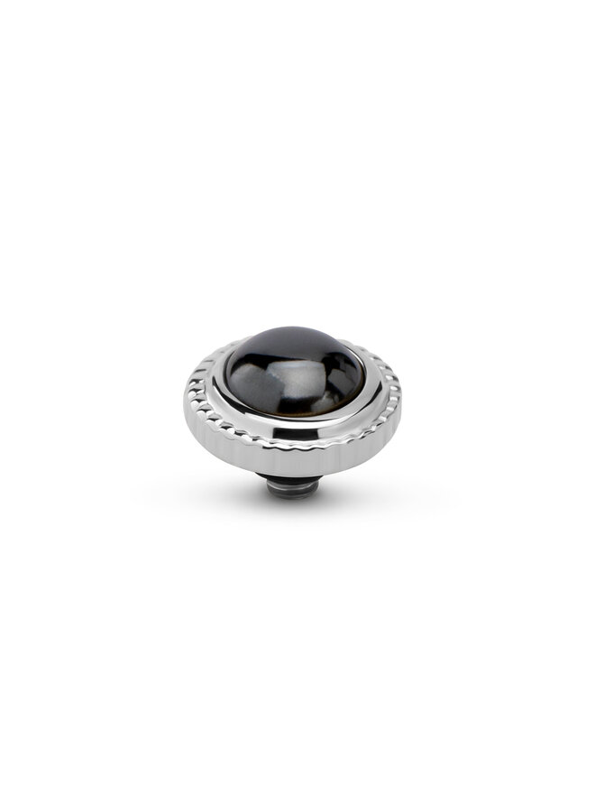 Melano Twisted meddy Smooth Gem Hematite Zilverkleurig