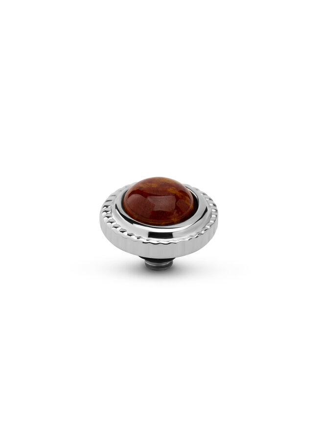 Melano Twisted meddy Smooth Gem Rainbow Jasper Zilverkleurig